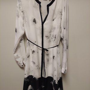 Vera Wang Shirt Dress with White Camisole